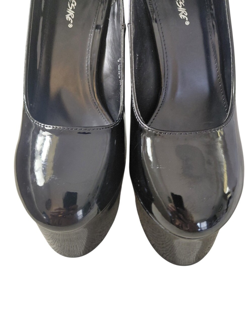 NEW Public Desire Black Patent Platform Mary Jane Heels with Ankle Strap size 6 - Picture 3 of 11